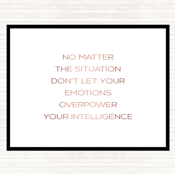 Rose Gold Emotions Overpower Quote Mouse Mat Pad