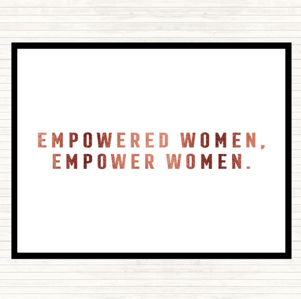 Rose Gold Empowered Women Quote Mouse Mat Pad