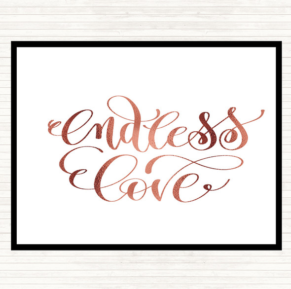 Rose Gold Endless Love Quote Mouse Mat Pad