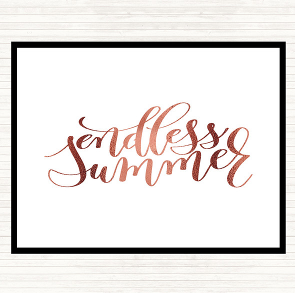 Rose Gold Endless Summer Quote Dinner Table Placemat