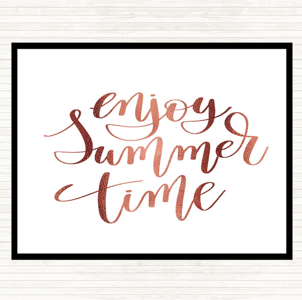 Rose Gold Enjoy Summer Time Quote Mouse Mat Pad