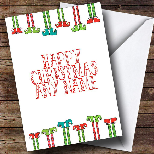 Elf Legs Personalised Christmas Card