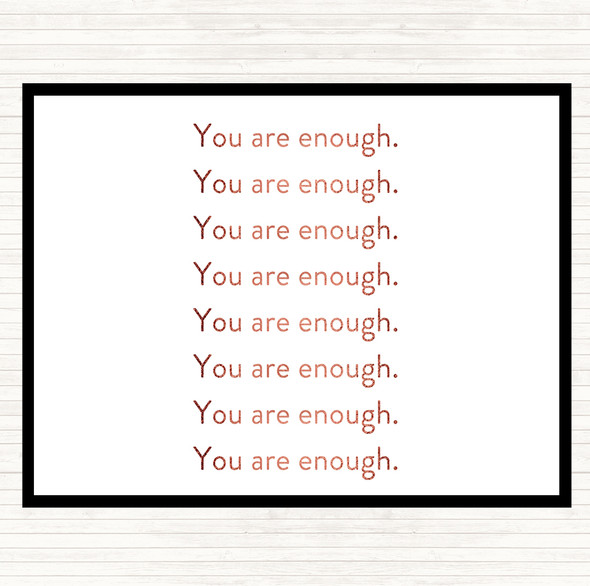 Rose Gold Enough Enough Enough Quote Mouse Mat Pad