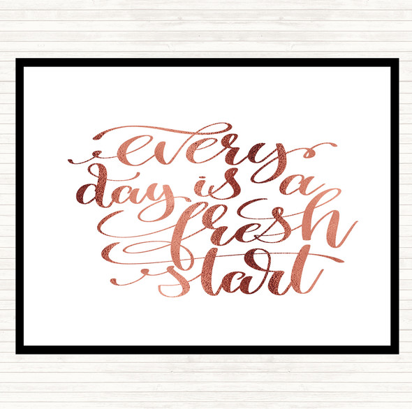 Rose Gold Every Day Is A Fresh Start Quote Mouse Mat Pad