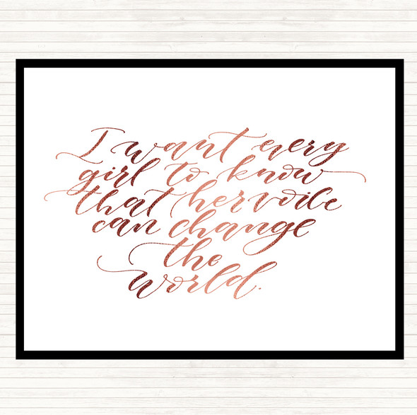 Rose Gold Every Girl Quote Mouse Mat Pad