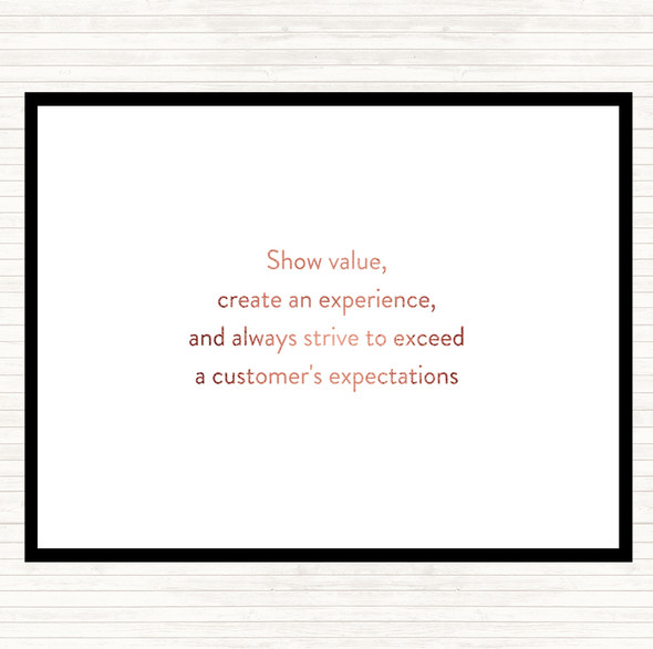 Rose Gold Exceed Customers Expectations Quote Mouse Mat Pad
