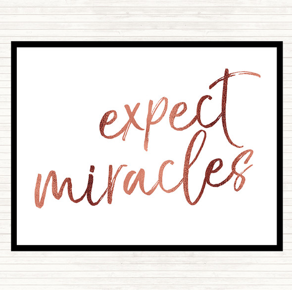 Rose Gold Expect Miracles Quote Mouse Mat Pad