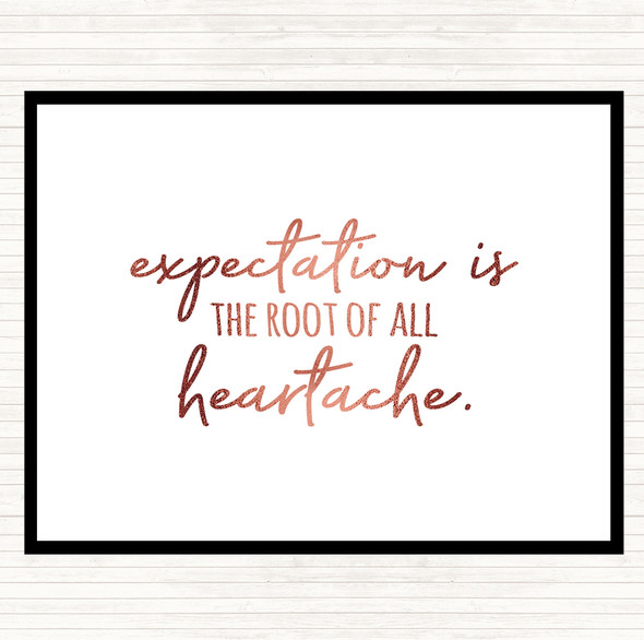 Rose Gold Expectation Quote Mouse Mat Pad
