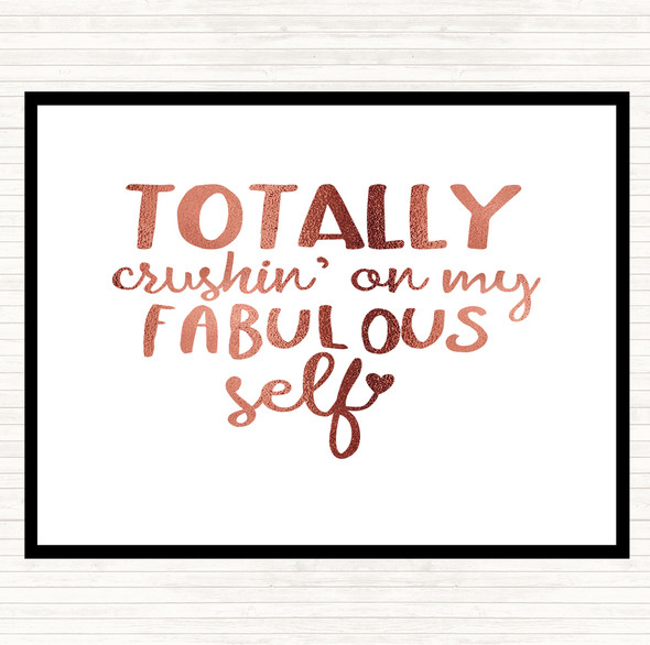 Rose Gold Fabulous Self Quote Mouse Mat Pad