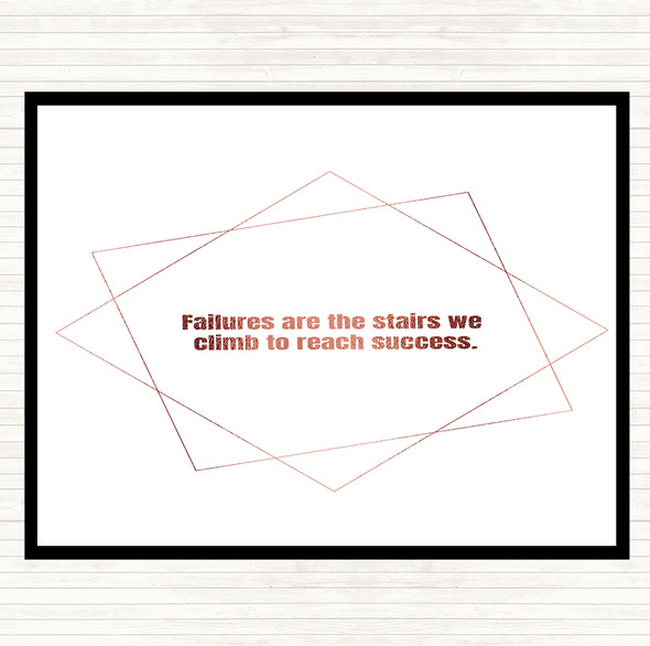 Rose Gold Failures Stairs Success Quote Mouse Mat Pad