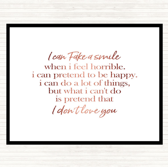 Rose Gold Fake A Smile Quote Mouse Mat Pad