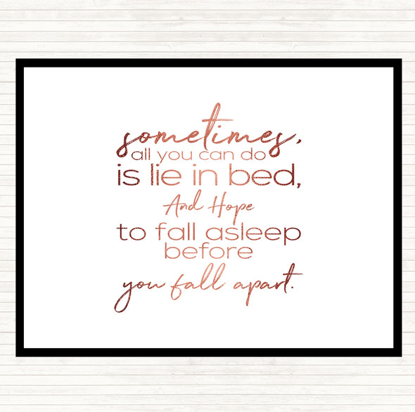 Rose Gold Fall Apart Quote Mouse Mat Pad