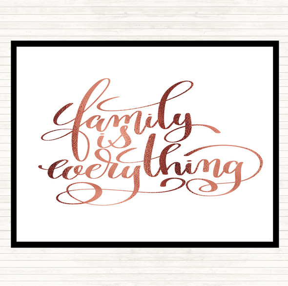 Rose Gold Family Is Everything Quote Mouse Mat Pad