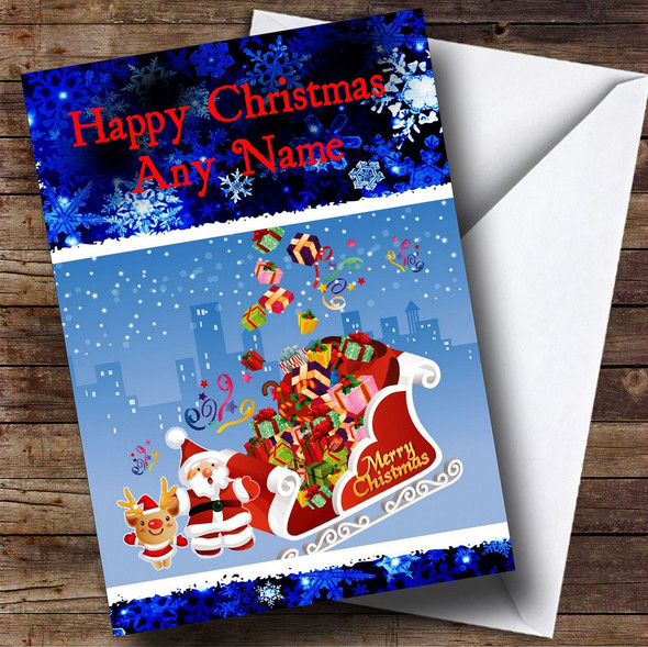 Cute Santa Christmas Card Personalised