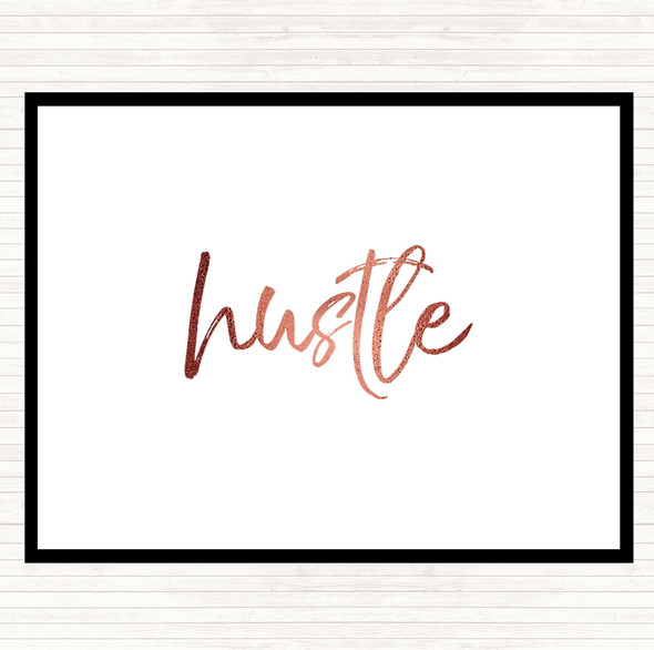 Rose Gold Fancy Hustle Quote Mouse Mat Pad