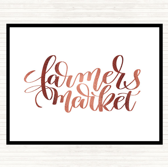 Rose Gold Farmers Market Quote Mouse Mat Pad