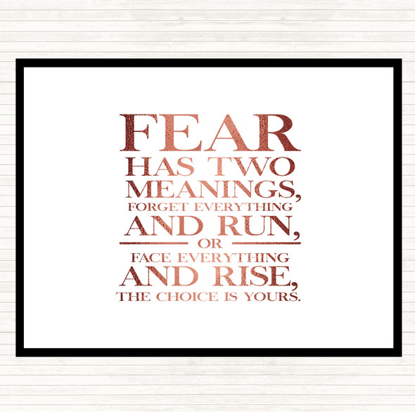 Rose Gold Fear Has 2 Meanings Quote Mouse Mat Pad