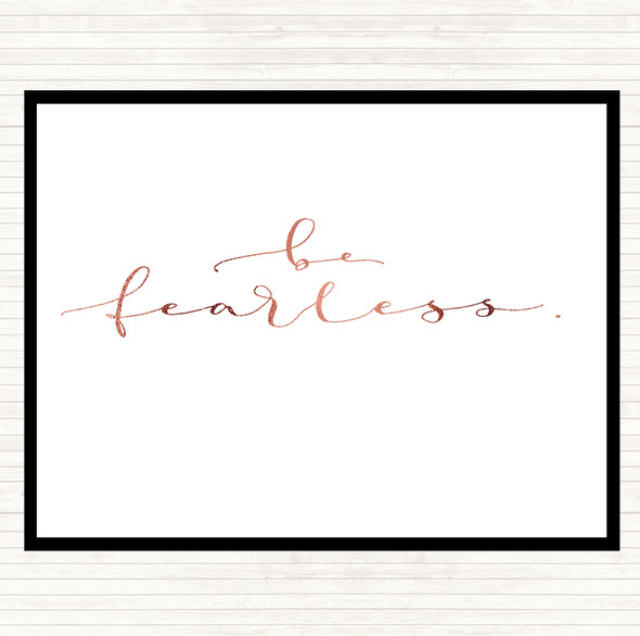 Rose Gold Fearless Quote Mouse Mat Pad