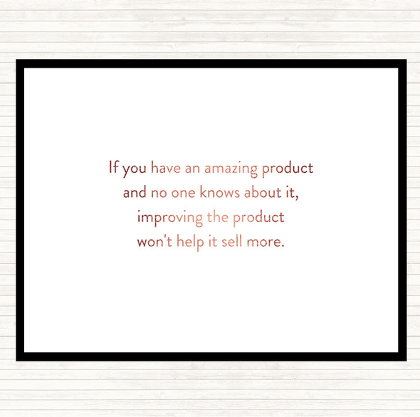 Rose Gold Amazing Product Quote Dinner Table Placemat