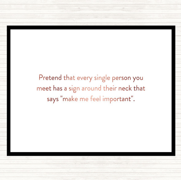 Rose Gold Feel Important Quote Mouse Mat Pad