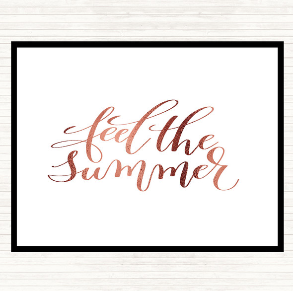 Rose Gold Feel The Summer Quote Mouse Mat Pad
