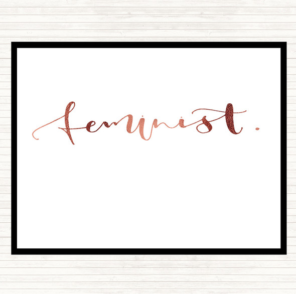 Rose Gold Feminist Swirly Quote Mouse Mat Pad