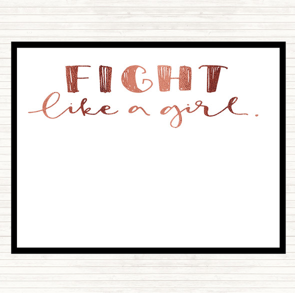 Rose Gold Fight Like A Girl Quote Mouse Mat Pad