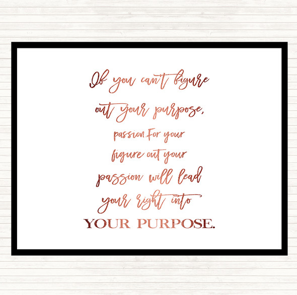 Rose Gold Figure Out Your Purpose Quote Mouse Mat Pad