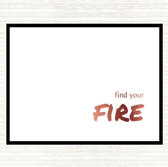 Rose Gold Find Your Fire Quote Mouse Mat Pad