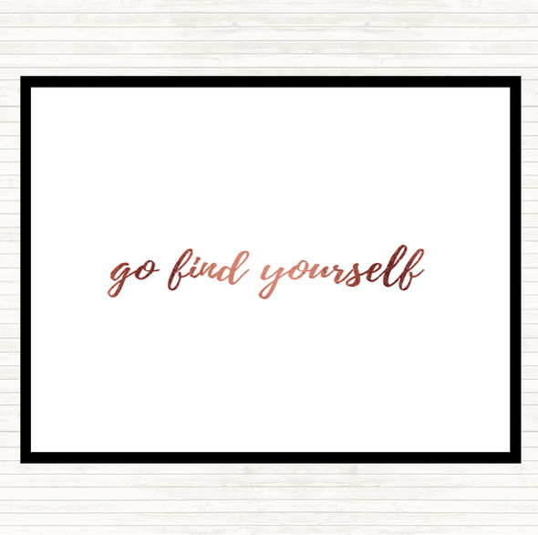 Rose Gold Find Yourself Quote Mouse Mat Pad