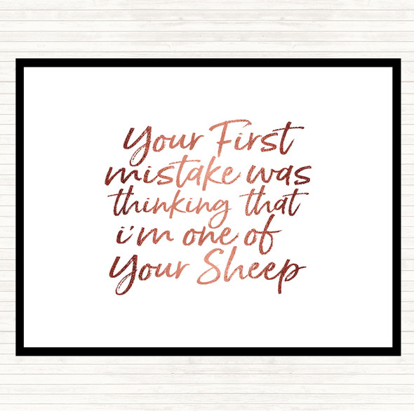Rose Gold First Mistake Quote Mouse Mat Pad