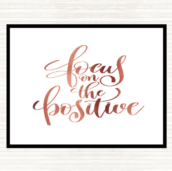 Rose Gold Focus On Positive Quote Mouse Mat Pad