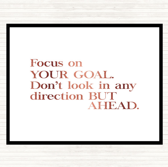 Rose Gold Focus On Your Goal Quote Mouse Mat Pad