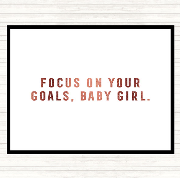 Rose Gold Focus On Your Goals Quote Mouse Mat Pad