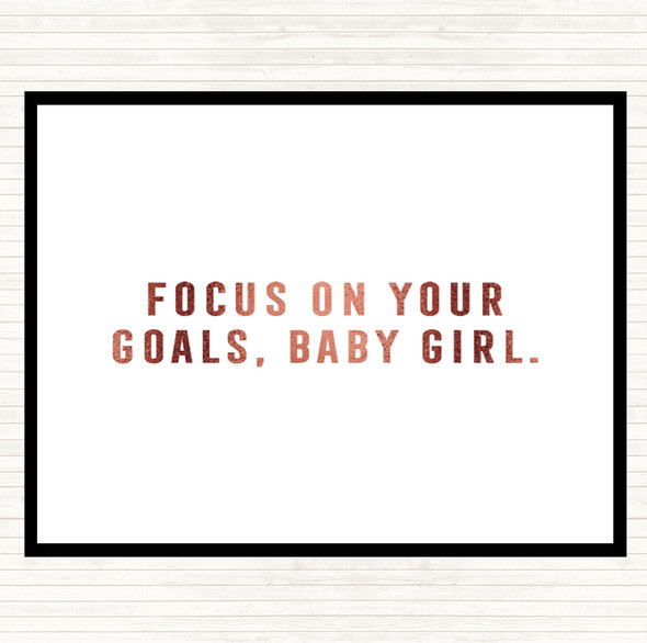 Rose Gold Focus On Your Goals Quote Dinner Table Placemat