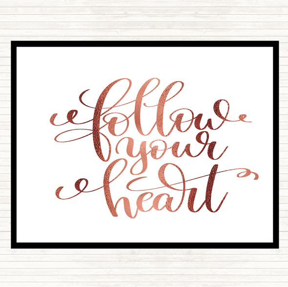 Rose Gold Follow Heart] Quote Mouse Mat Pad