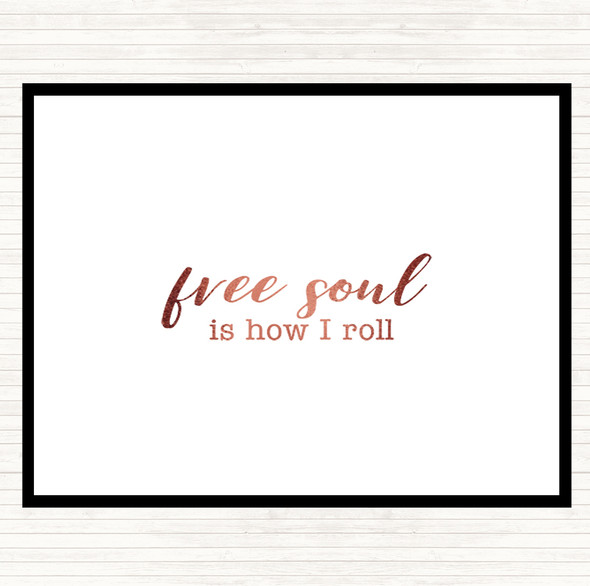 Rose Gold Free Soul Quote Mouse Mat Pad