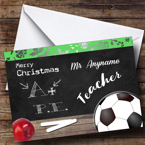 PE Teacher Personalised Christmas Card