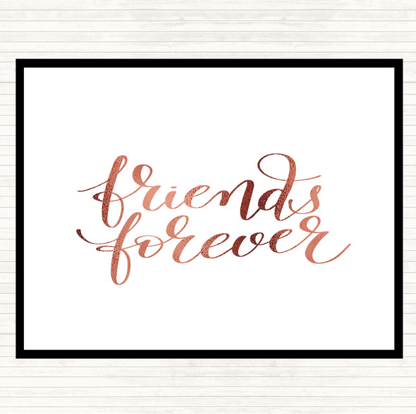 Rose Gold Friends Forever Quote Mouse Mat Pad