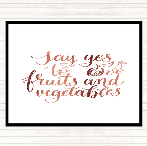 Rose Gold Fruits And Vegetables Quote Mouse Mat Pad