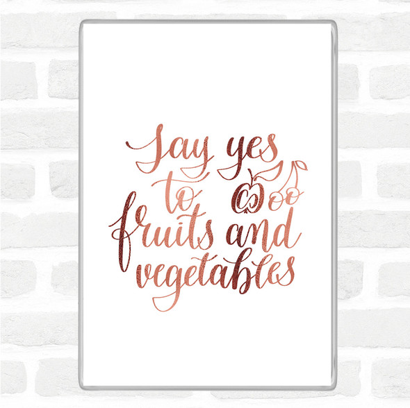 Rose Gold Fruits And Vegetables Quote Jumbo Fridge Magnet