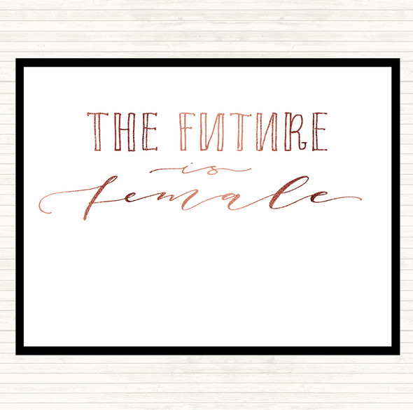 Rose Gold Future Is Female Quote Mouse Mat Pad