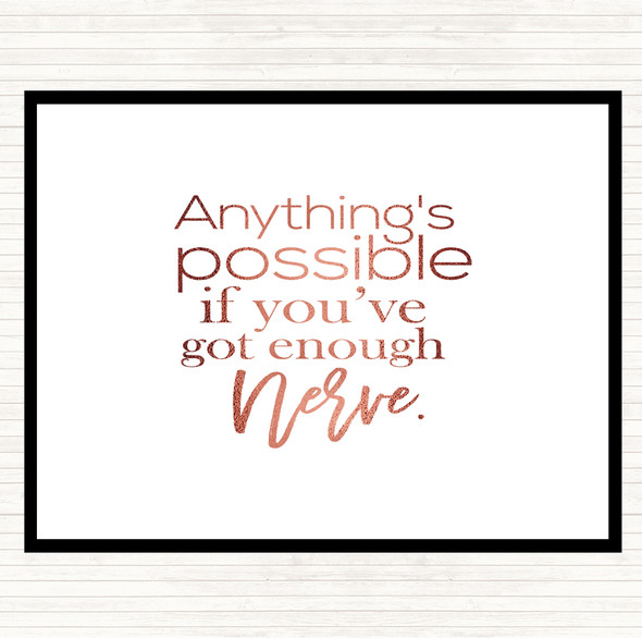 Rose Gold Anything's Possible Quote Mouse Mat Pad