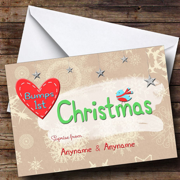 Pregnancy Surprise Personalised Christmas Card