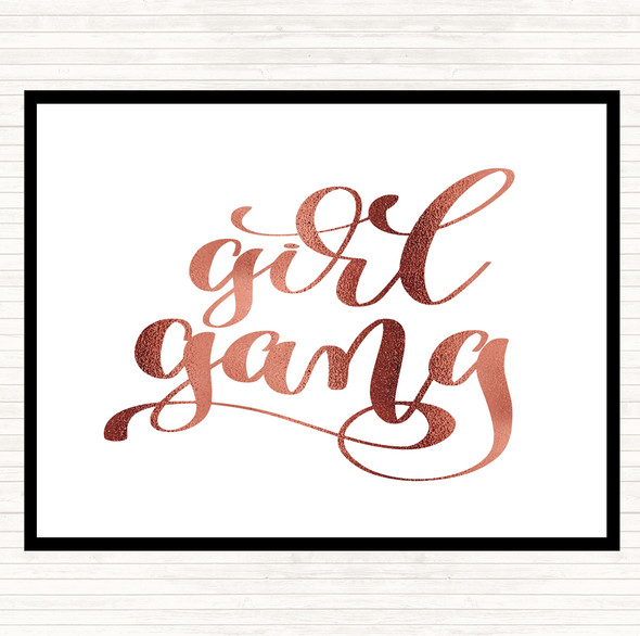 Rose Gold Girl Gang Quote Mouse Mat Pad