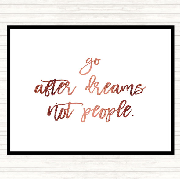 Rose Gold Go After Dreams Quote Mouse Mat Pad