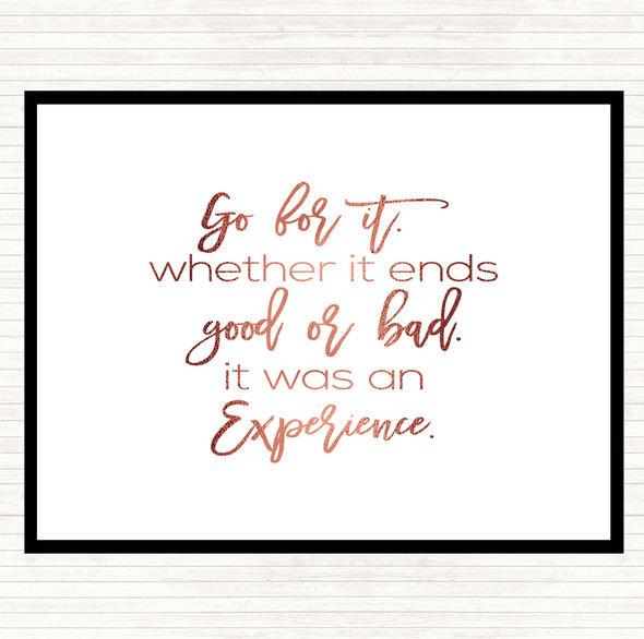 Rose Gold Go For It Quote Mouse Mat Pad