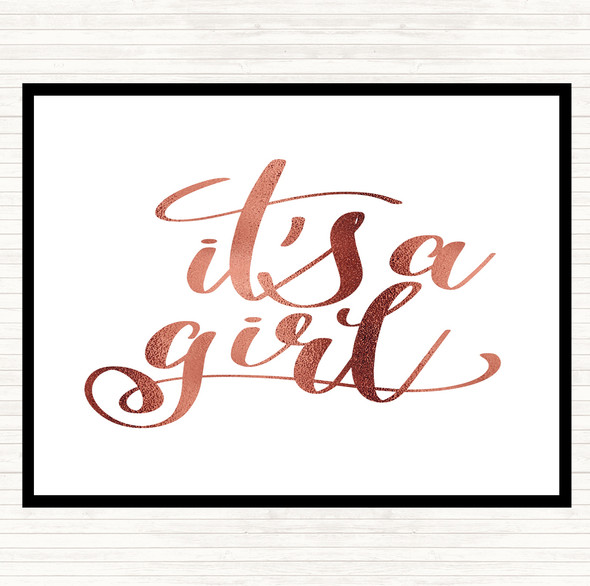 Rose Gold A Girl Quote Mouse Mat Pad