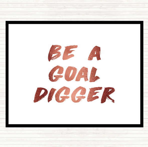Rose Gold Goal Digger Quote Mouse Mat Pad