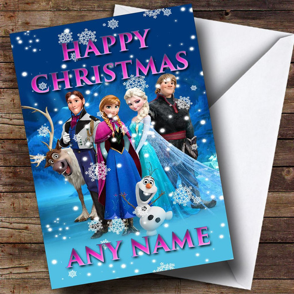 Frozen Snowing Christmas Card Personalised